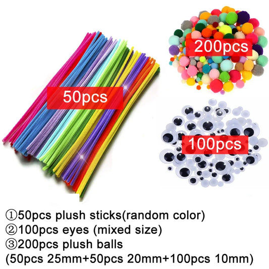 Kids Craft Set: Colorful Pompom Toy